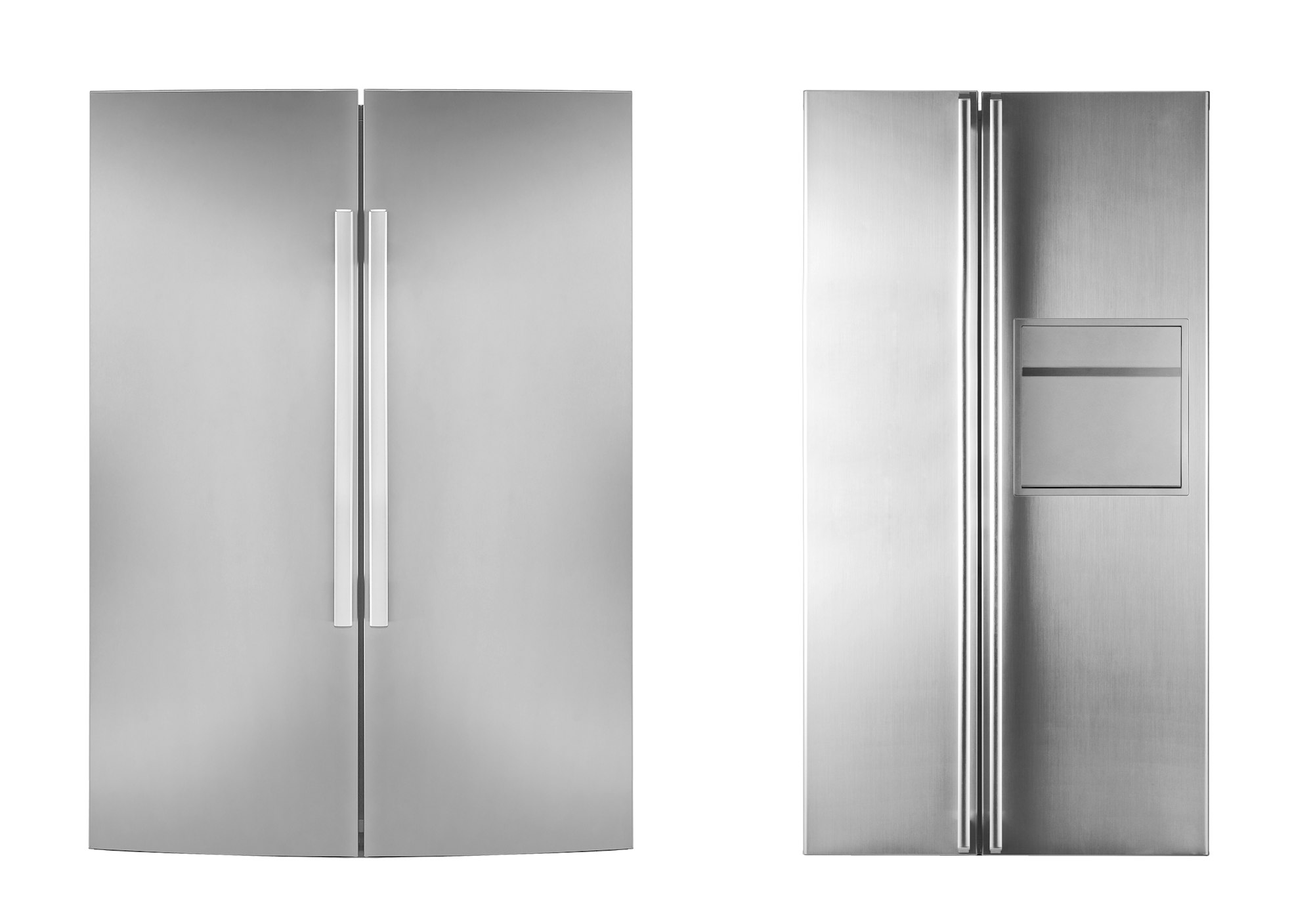 Two refrigirators isolated on white background